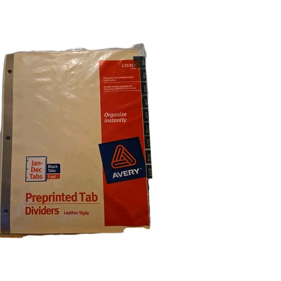 Avery Preprinted Leather Style Tab Dividers #121312  Jan-Dec New Sealed Office - Picture 1 of 4